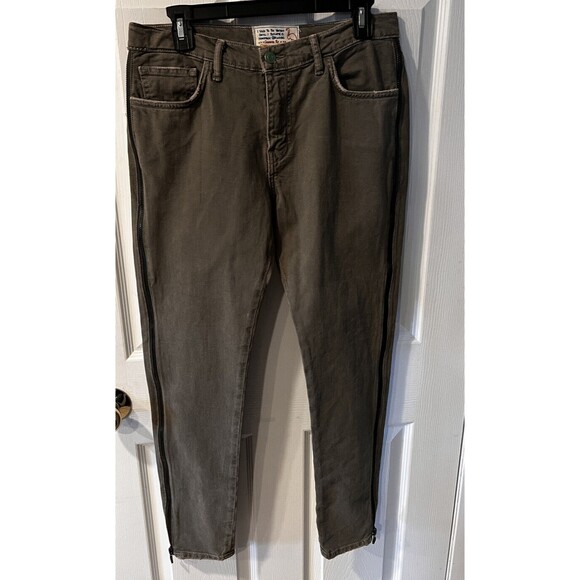 Free people x Sandrine Rose Jeans Womens sz 28 handmade Los Angeles Green - Picture 10 of 10